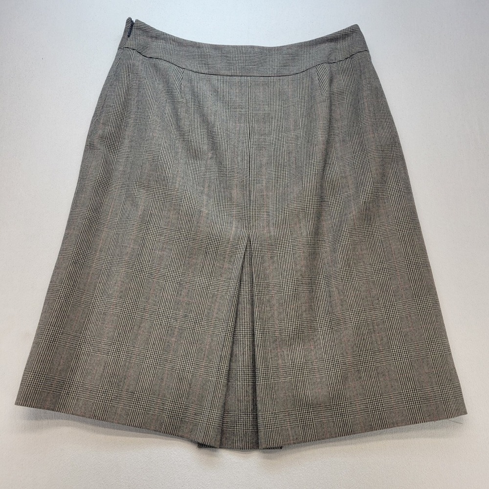 Brooks Brothers 346 Blazer+Skirt 2-pc Set Women 8 Gray Plaid Wool A-Line Pleated - Picture 8 of 16